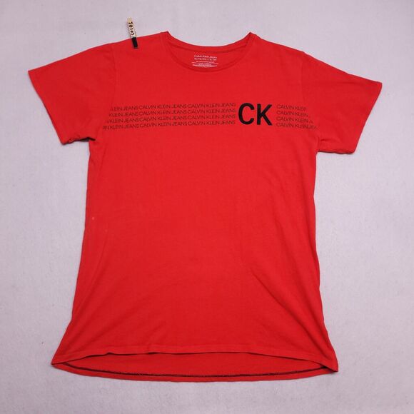 Calvin Klein Graphic Short Sleeve T-Shirt Womens Size Extra Large XL Red - Picture 2 of 12